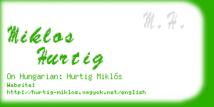 miklos hurtig business card
